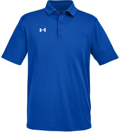 Am image of a Custom Under Armour Men's Tech™ Polo in Royal/White!