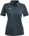 Am image of a Custom Under Armour Ladies Tech Polo in Stealth Grey/White!