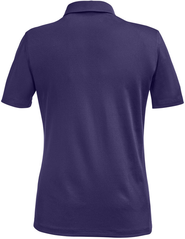 Am image of a Custom Under Armour Ladies Tech Polo in Purple/ White!
