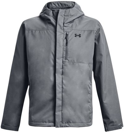 Am image of a Custom Under Armour Men's Porter 3 in 1 2.0 Jacket in PT GRY/ BLK!