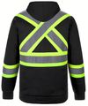 Am image of a Custom CX2 Long Haul Hi Vis Polyester Pullover Hoodie in Black!