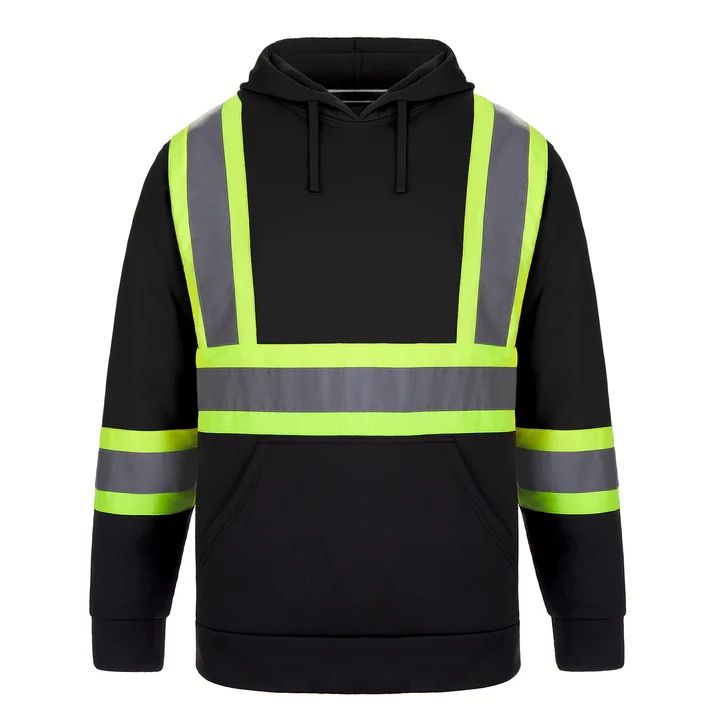CX2 Long Haul Hi Vis Polyester Pullover Hoodie in Black
