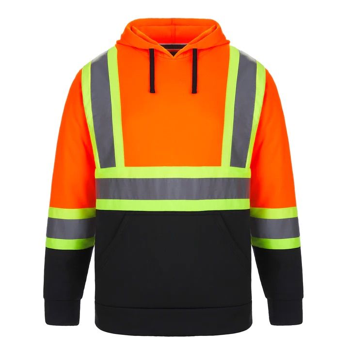 CX2 Long Haul Hi Vis Polyester Pullover Hoodie in Hi Vis Orange
