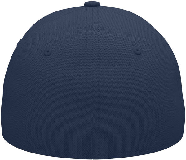 Am image of a Custom Under Armour Unisex Team Blitzing Cap in Midnight Navy/White!