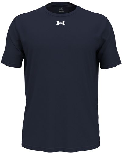 Am image of a Custom Under Armour Men's Team Tech T Shirt in Midnight Navy/White!