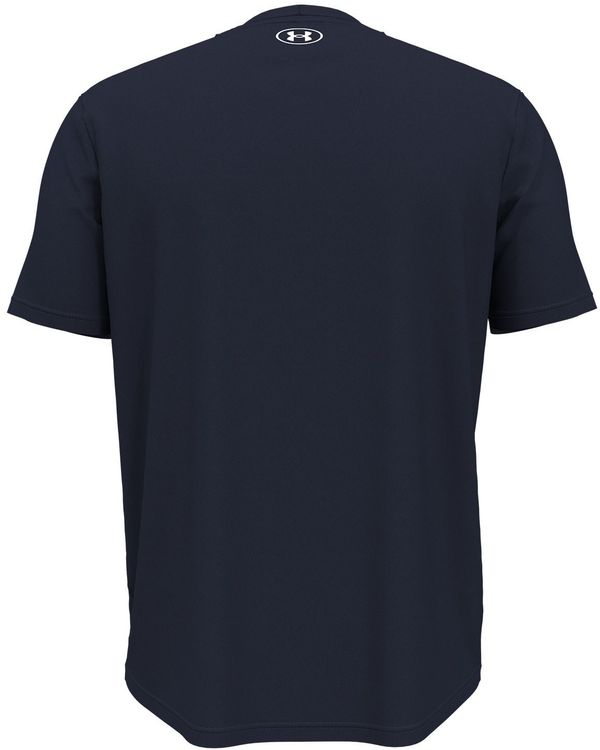 Am image of a Custom Under Armour Men's Team Tech T Shirt in Midnight Navy/White!