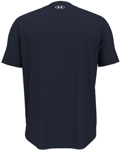 Am image of a Custom Under Armour Men's Team Tech T Shirt in Midnight Navy/White!