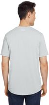 Am image of a Custom Under Armour Men's Team Tech T Shirt in Mod Grey Light Heather/ White!
