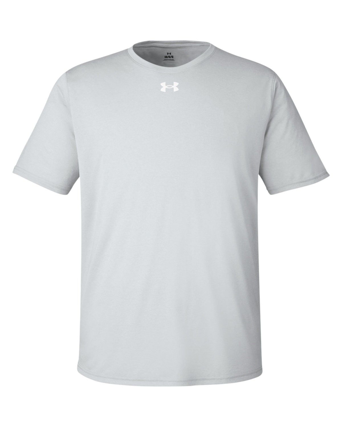 Under Armour Men's Team Tech T Shirt in Mod Grey Light Heather/ White
