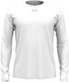 Am image of a Custom Under Armour Men's Team Tech Long Sleeve T Shirt in White/Mod Grey!