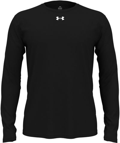 Am image of a Custom Under Armour Men's Team Tech Long Sleeve T Shirt in Black/white!