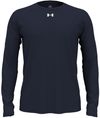 Am image of a Custom Under Armour Men's Team Tech Long Sleeve T Shirt in Midnight Navy/White!