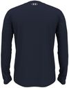 Am image of a Custom Under Armour Men's Team Tech Long Sleeve T Shirt in Midnight Navy/White!