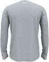 Am image of a Custom Under Armour Men's Team Tech Long Sleeve T Shirt in Mod Grey Light Heather/white!