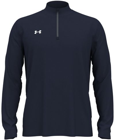 Am image of a Custom Under Armour Men's Team Tech Quarter Zip in Midnight Navy!