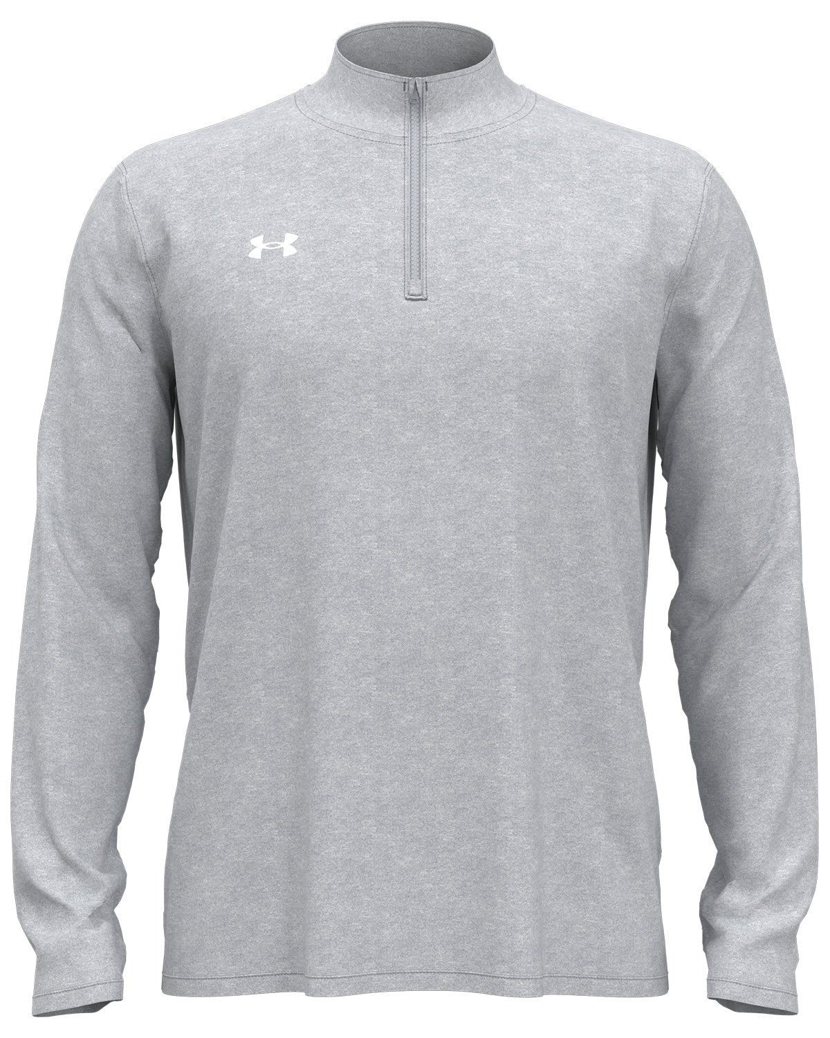 Under Armour Men's Team Tech Quarter Zip in Mod Grey Light Heather