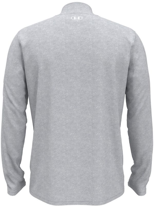 Am image of a Custom Under Armour Men's Team Tech Quarter Zip in Mod Grey Light Heather!