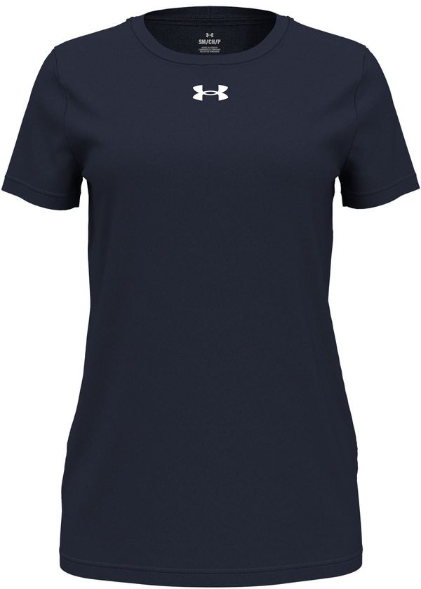 Am image of a Custom Under Armour Ladies' Team Tech T Shirt in Midnight Navy/White!