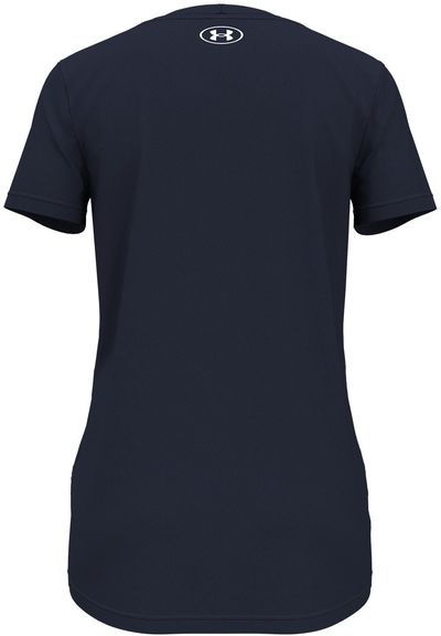 Am image of a Custom Under Armour Ladies' Team Tech T Shirt in Midnight Navy/White!
