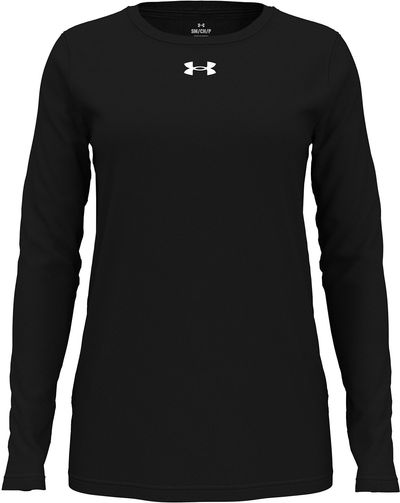 Am image of a Custom Under Armour Ladies' Team Tech Long Sleeve T Shirt in Black/white!