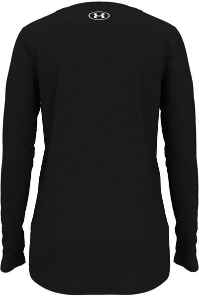 Am image of a Custom Under Armour Ladies' Team Tech Long Sleeve T Shirt in Black/white!