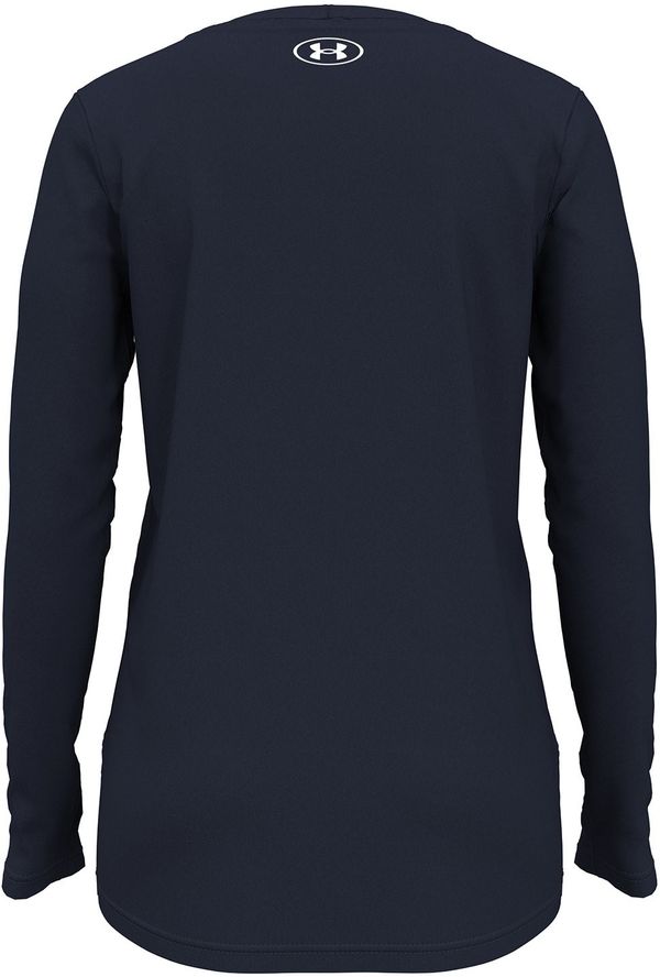 Am image of a Custom Under Armour Ladies' Team Tech Long Sleeve T Shirt in Midnight Navy/ White!