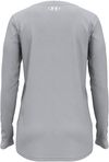 Am image of a Custom Under Armour Ladies' Team Tech Long Sleeve T Shirt in Mod Grey Light Heather/white!