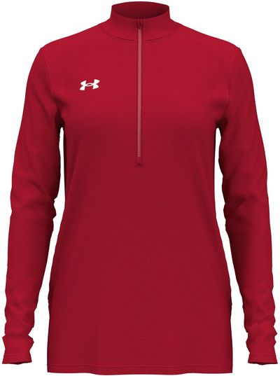 Am image of a Custom Under Armour Ladies' Team Tech Half Zip in Red!