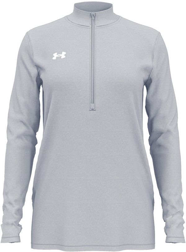 Am image of a Custom Under Armour Ladies' Team Tech Half Zip in Mod Grey Light Heather!