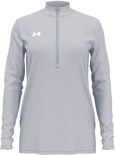 Am image of a Custom Under Armour Ladies' Team Tech Half Zip in Mod Grey Light Heather!