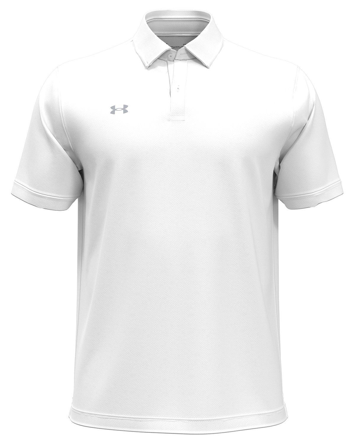 Under Armour Men's Tipped Teams Performance Polo in WHT/ MD GRY