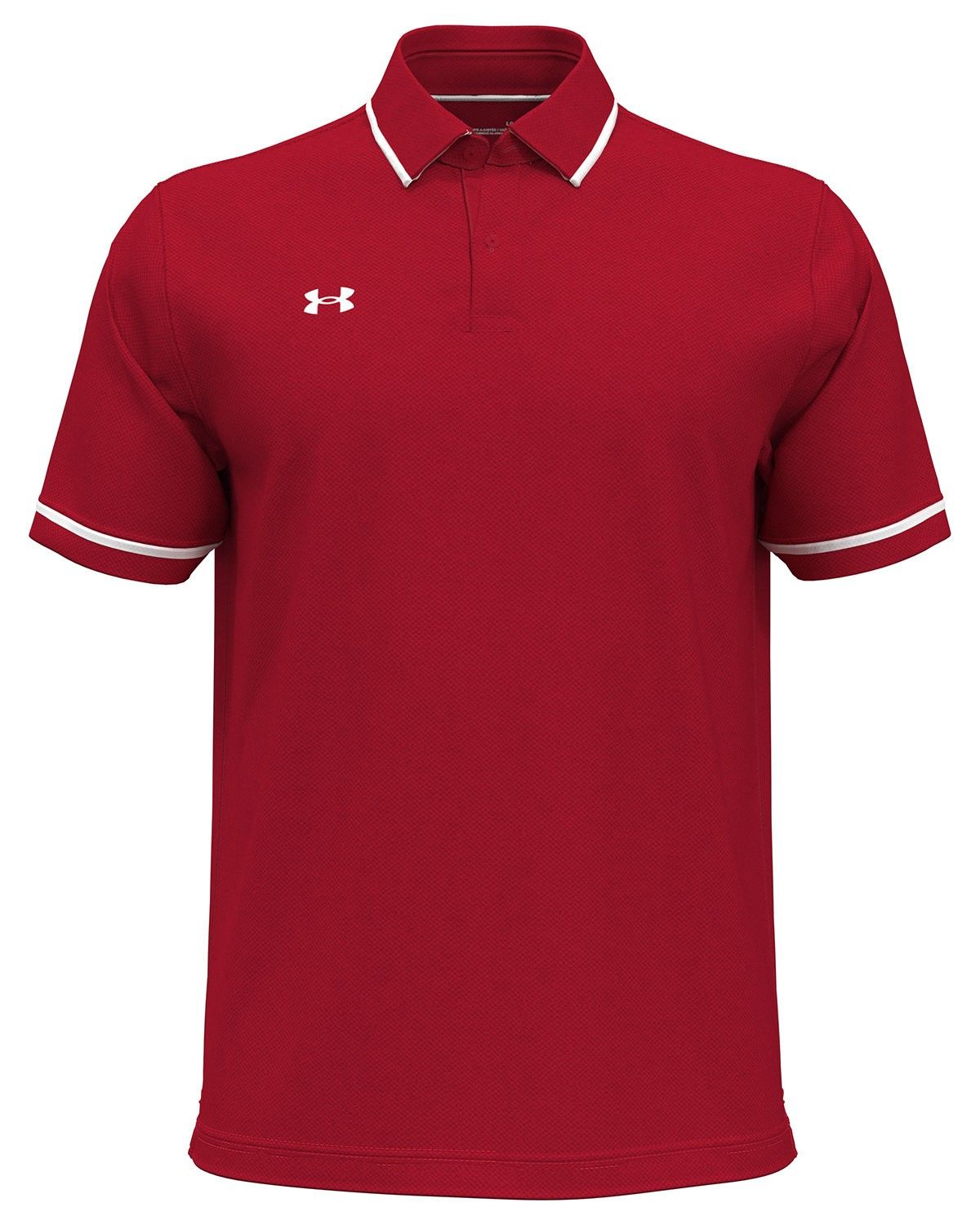Under Armour Men's Tipped Teams Performance Polo in RED/ WHITE