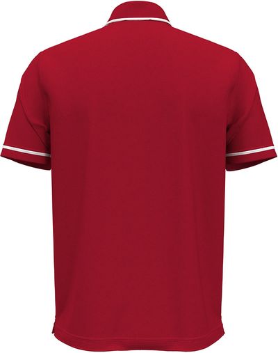 Am image of a Custom Under Armour Men's Tipped Teams Performance Polo in RED/ WHITE!