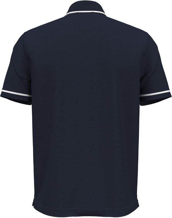 Am image of a Custom Under Armour Men's Tipped Teams Performance Polo in MID NVY/ WHT!