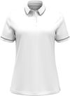 Am image of a Custom Under Armour Ladies' Tipped Teams Performance Polo in WHT/ MD GRY!