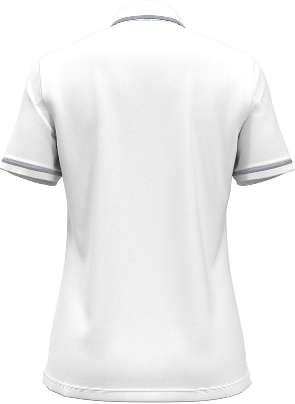Am image of a Custom Under Armour Ladies' Tipped Teams Performance Polo in WHT/ MD GRY!