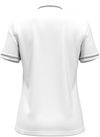 Am image of a Custom Under Armour Ladies' Tipped Teams Performance Polo in WHT/ MD GRY!