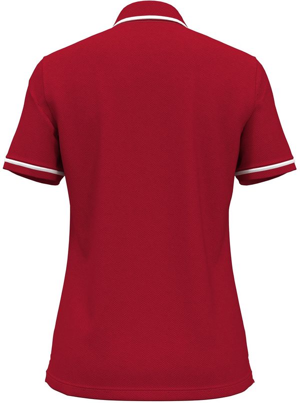 Am image of a Custom Under Armour Ladies' Tipped Teams Performance Polo in RED/ WHITE!