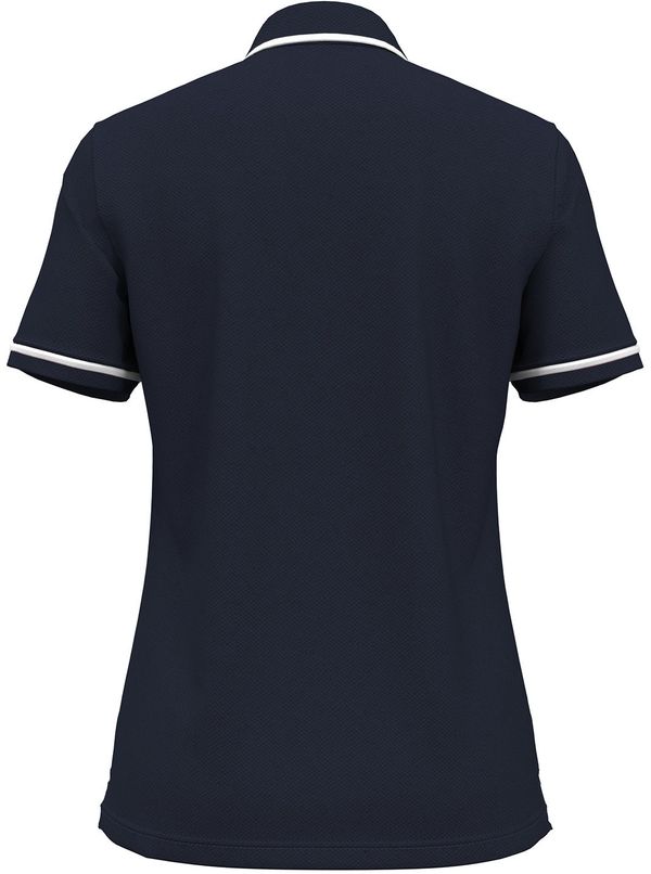 Am image of a Custom Under Armour Ladies' Tipped Teams Performance Polo in MID NVY/ WHT!