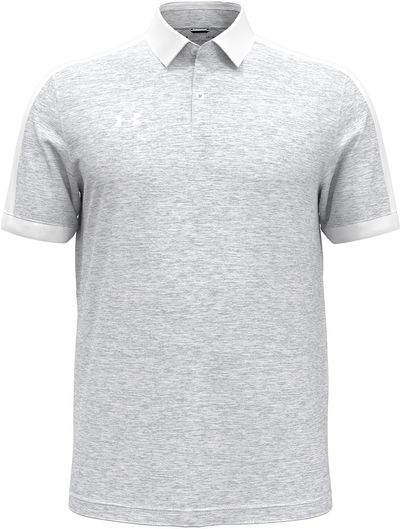 Am image of a Custom Under Armour Men's Trophy Level Polo in White!