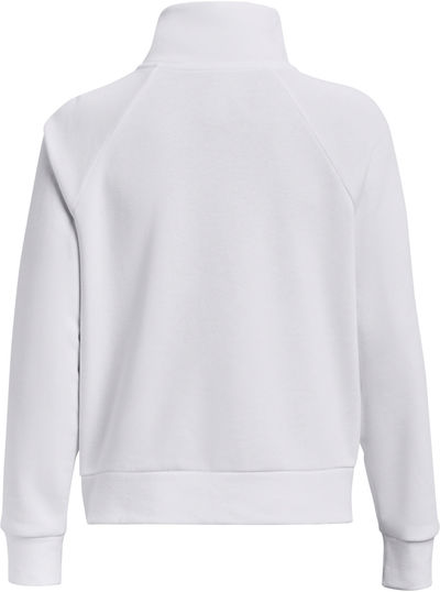 Am image of a Custom Under Armour Ladies Rival Fleece Quarter Zip in White!