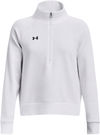 Am image of a Custom Under Armour Ladies Rival Fleece Quarter Zip in White!