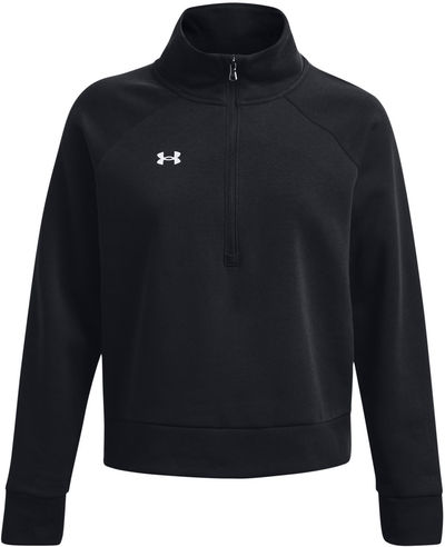 Am image of a Custom Under Armour Ladies Rival Fleece Quarter Zip in Black!