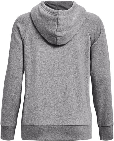 Am image of a Custom Under Armour Ladies Rival Fleece Hooded Sweatshirt in Grey!
