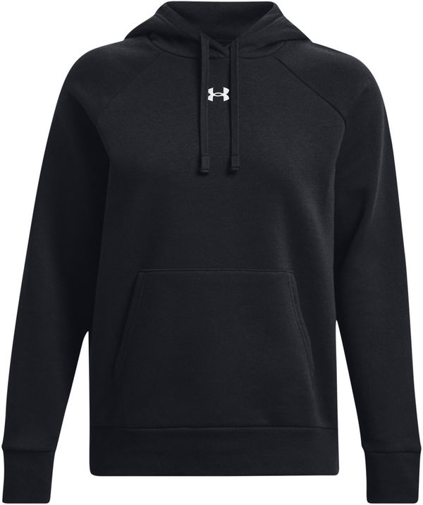 Am image of a Custom Under Armour Ladies Rival Fleece Hooded Sweatshirt in Black!