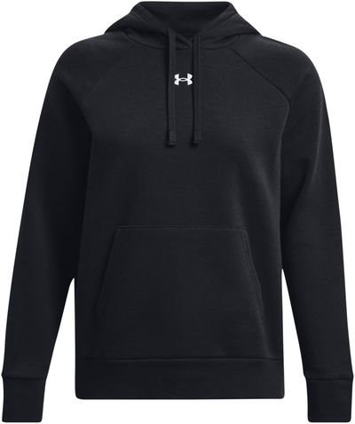Am image of a Custom Under Armour Ladies Rival Fleece Hooded Sweatshirt in Black!