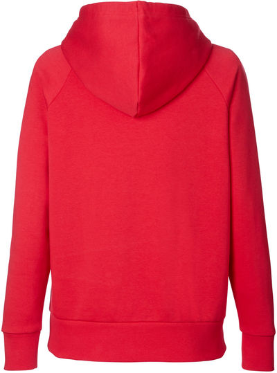 Am image of a Custom Under Armour Ladies Rival Fleece Hooded Sweatshirt in Red!