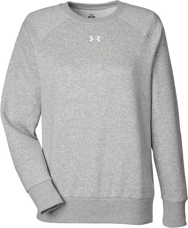 Am image of a Custom Under Armour Ladies Rival Fleece Sweatshirt in Grey!