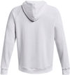 Am image of a Custom Under Armour Mens Rival Fleece Hooded Sweatshirt in White!