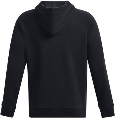 Am image of a Custom Under Armour Mens Rival Fleece Hooded Sweatshirt in Black!